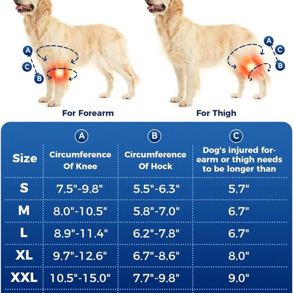 Dog ACL/CCL Knee Brace Torn Ligament Hip Dysplasia Arthritis Rear Hind & Front - Picture 2 of 7
